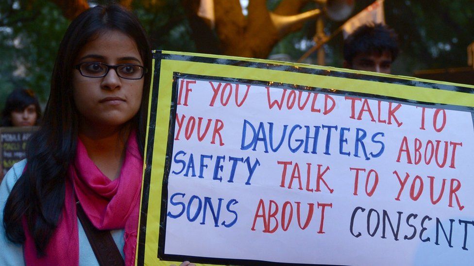 A protest against rape in India