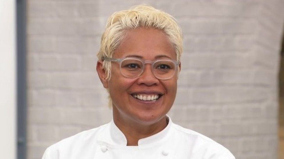 Monica Galetti smiling on MasterChef