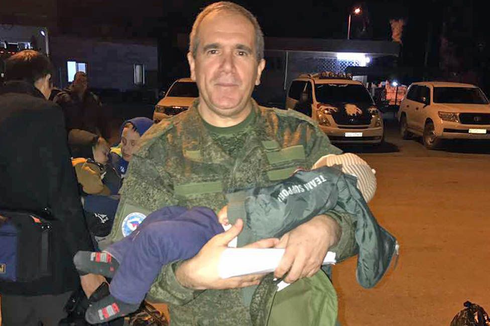 Ziyad Sabsabi brings back a child from Syria to Chechnya