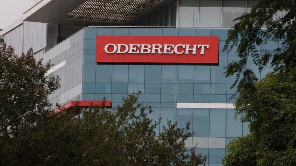 A sign of the Odebrecht at their headquarters in Lima. rtrs 24 Jan