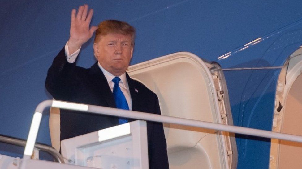 Trump arriving in Hanoi