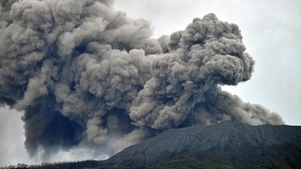 Mount Marapi spews scalding volcanic ash and rocks into the air on 3 December, killing 23 people
