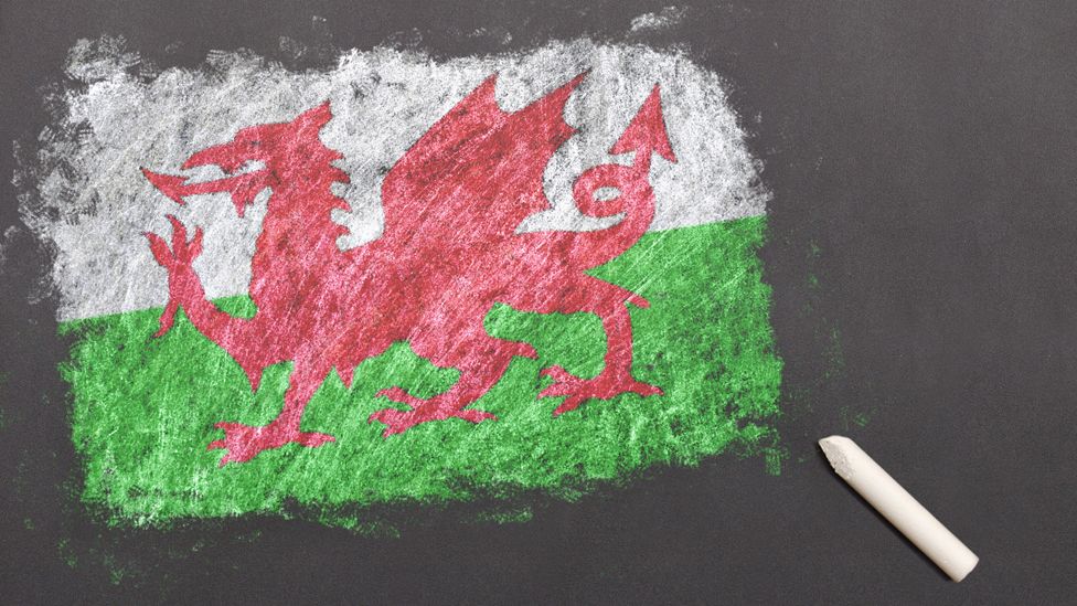 Welsh flag and school slate