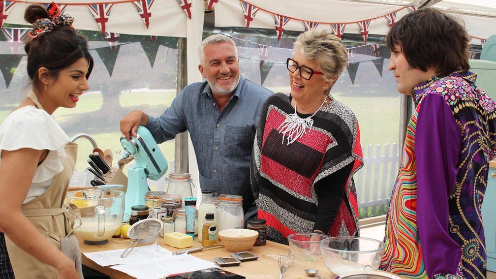 Ruby with Paul Hollywood, Prue Leith and Noel Fielding