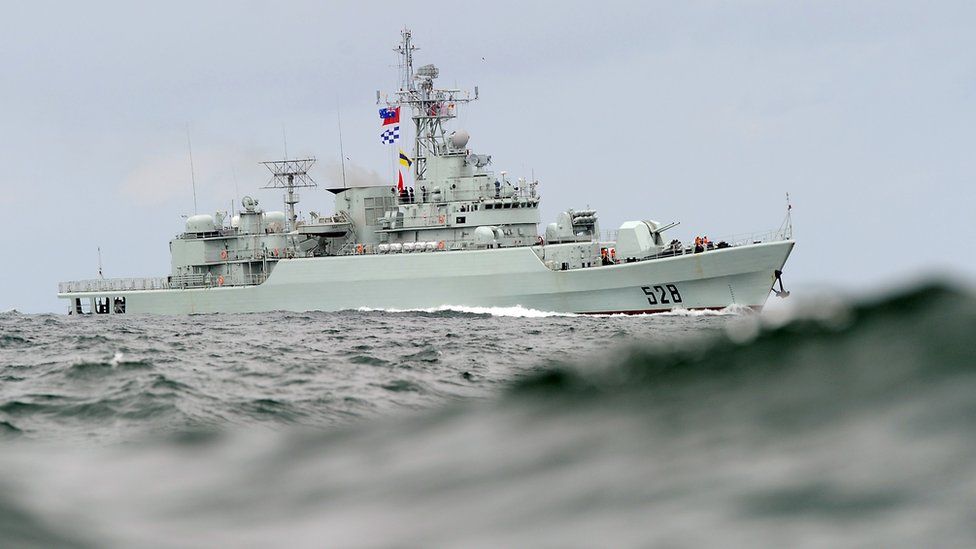 A file photo of a Chinese People’s Liberation Army warship