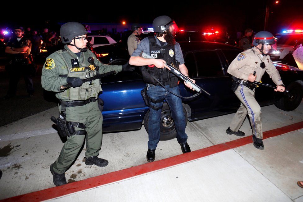Police in Costa Mesa, California, 28 April