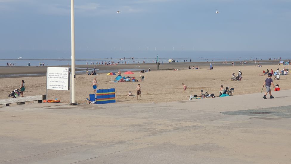 Rhyl beach on Saturday