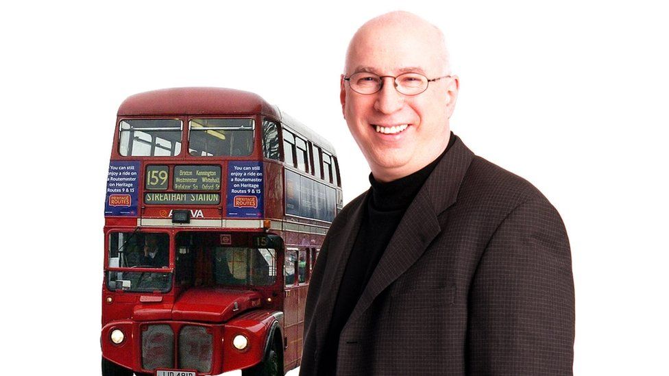 Ken Bruce and a Routemaster bus