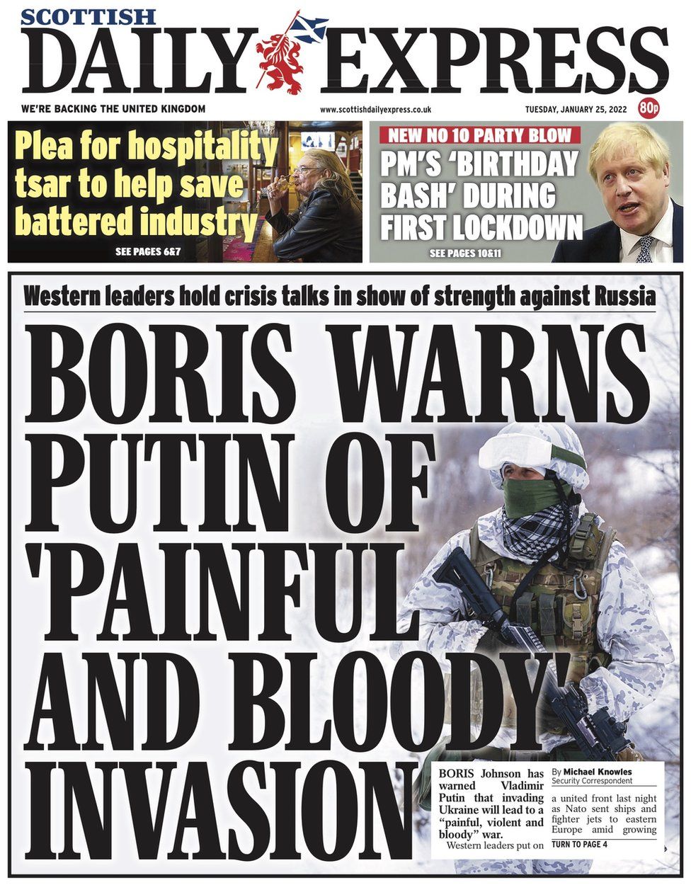Scotland S Papers Pm S Lockdown Birthday Bash And Ukraine War Fears c News