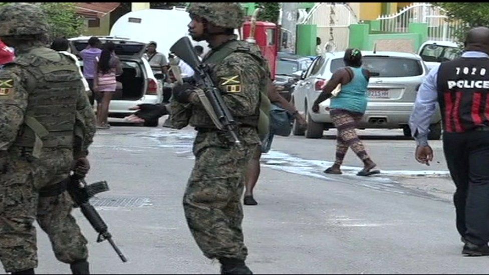 Troops on the streets in Jamaica