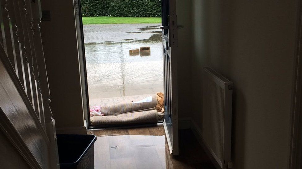 Flooded house in Immingham