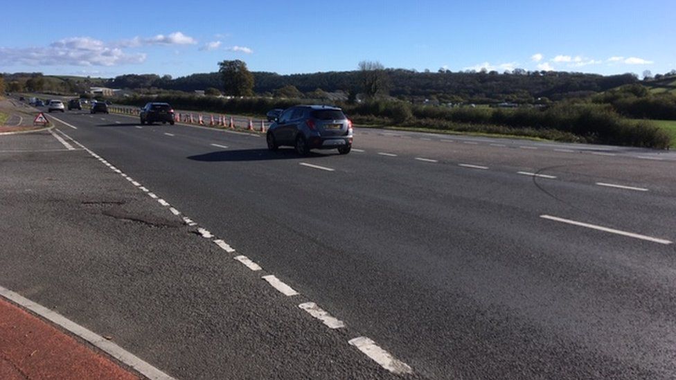 The A40 crash site