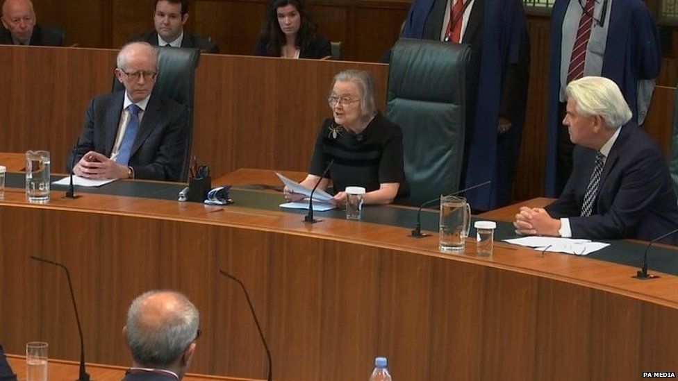 Former President of the Supreme Court Lady Hale announcing its ruling over the suspension of Parliament in September