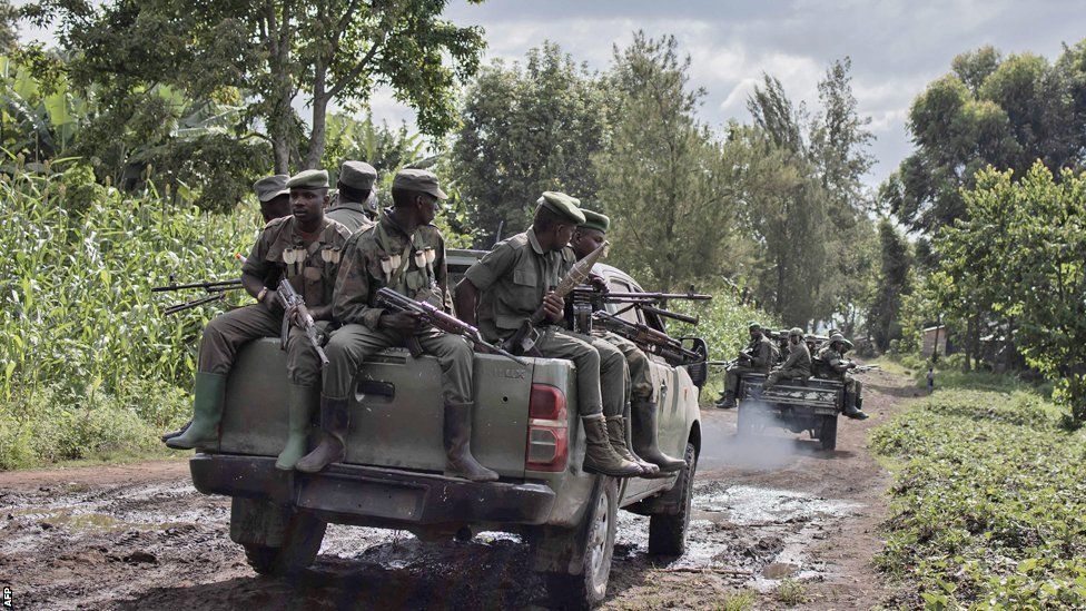 M23 soldiers leave Rumangabo camp after a meeting with East African officials, DR Congo - 6 January 2023
