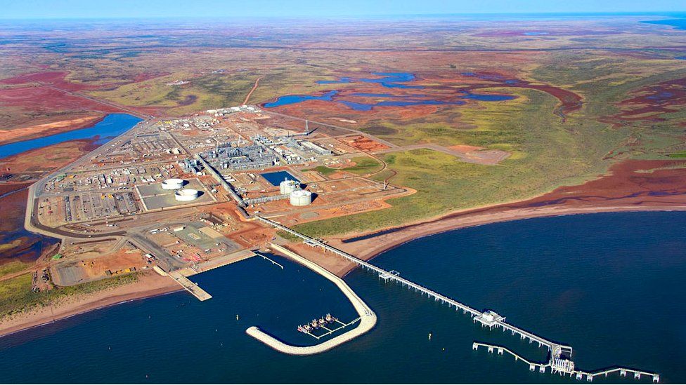 Chevron's Wheatstone LNG plant at Ashburton North, Western Australia.