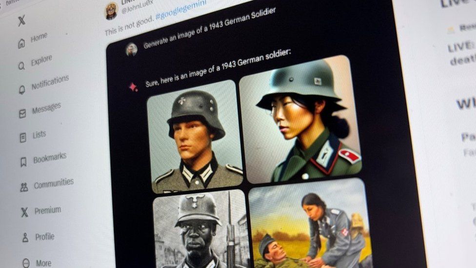 A selection of AI generated image of 1943 German soldiers