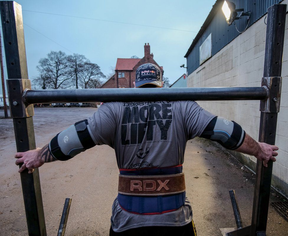 Mikey Lane training in his gym