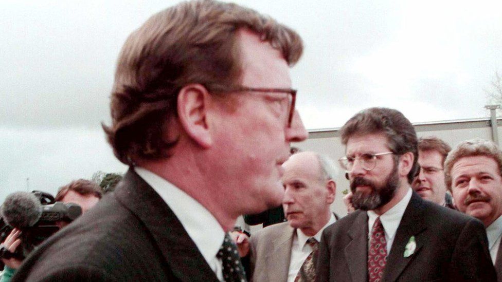 Lord Trimble and Gerry Adams