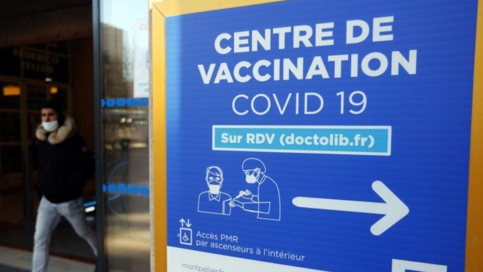 A vaccination centre in Montpellier, France. 19 January 2021