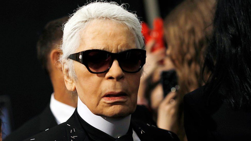 Designer Karl Lagerfeld at Milan Fashion Week in 2017