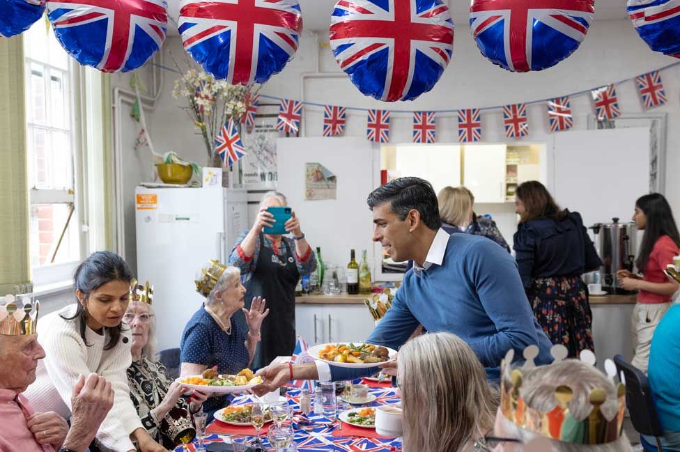 Rishi Sunak at the Mill End Community Centre in Rickmansworth, Hertfordshire