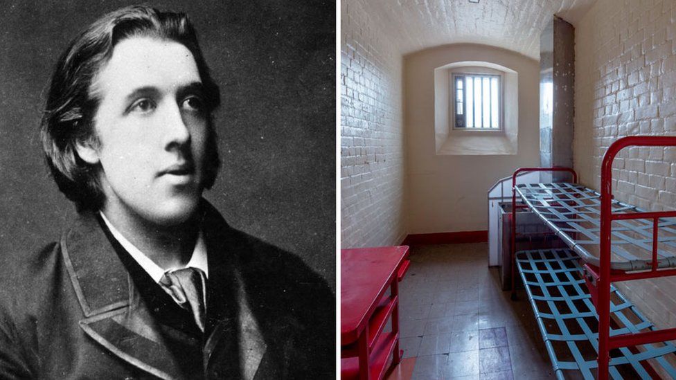 Oscar Wilde (1881) and his cell at Reading Prison
