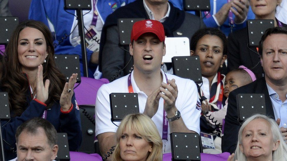 William and Kate with David Cameron at the 2012 Olympics