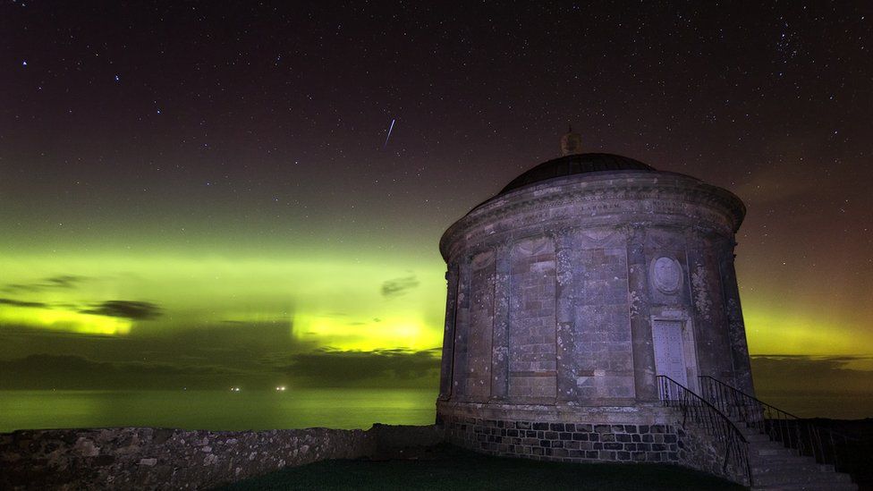 Chris Ibbotson took this photo of Mussenden Temple against the backdrop of the Aurora Borealis