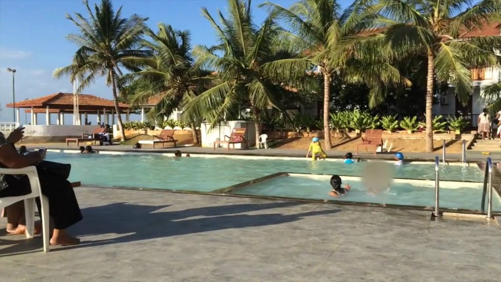 The swimming pool at the Thalsevana resort in Sri Lanka