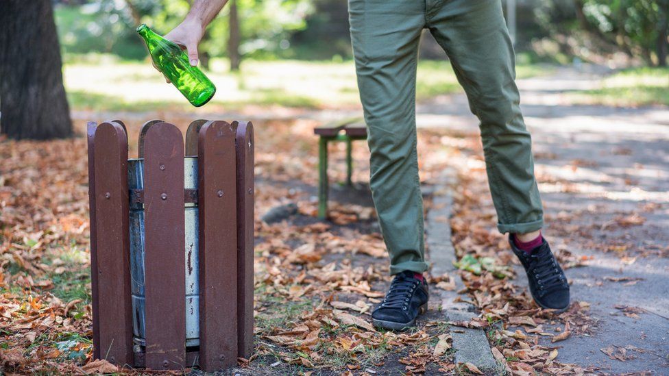 Man picking up litter