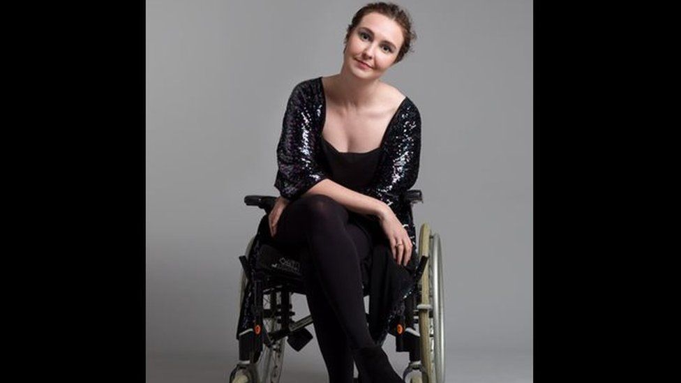 Meg Fozzard in her wheelchair