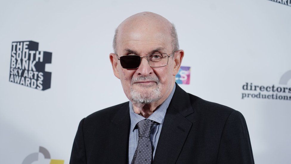 Sir Salman Rushdie before receiving his Outstanding Achievement award at the South Bank Sky Arts Awards at The Savoy in London on Sunday July 2, 2023