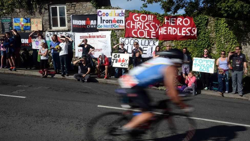 Ironman Wales supporters