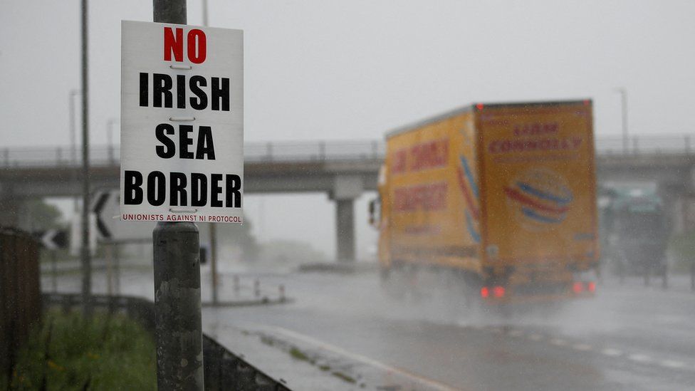 'No Irish Sea Border' sign