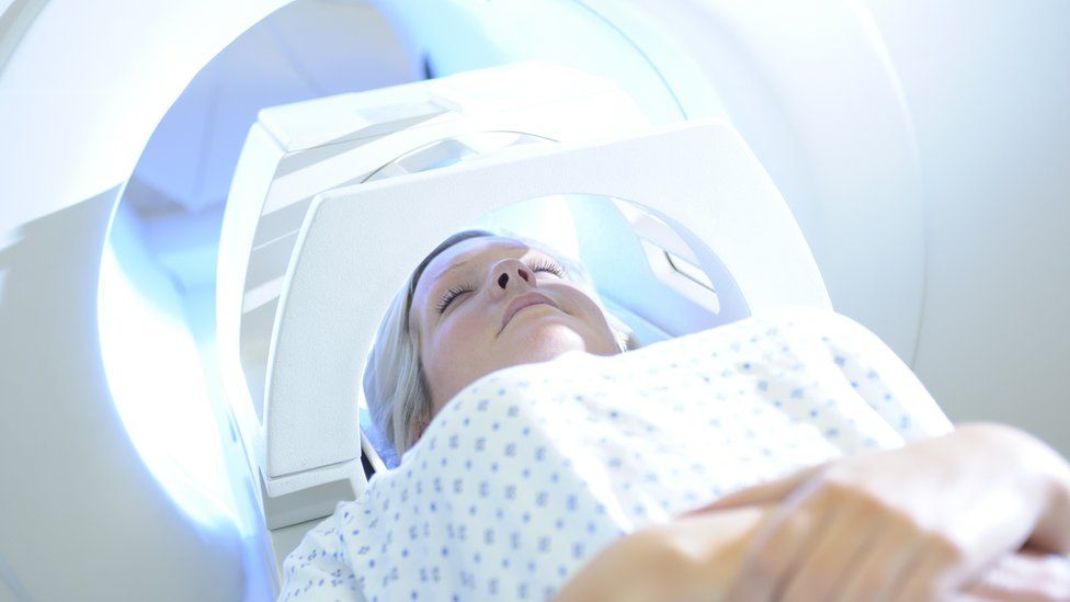 woman in MRI scan