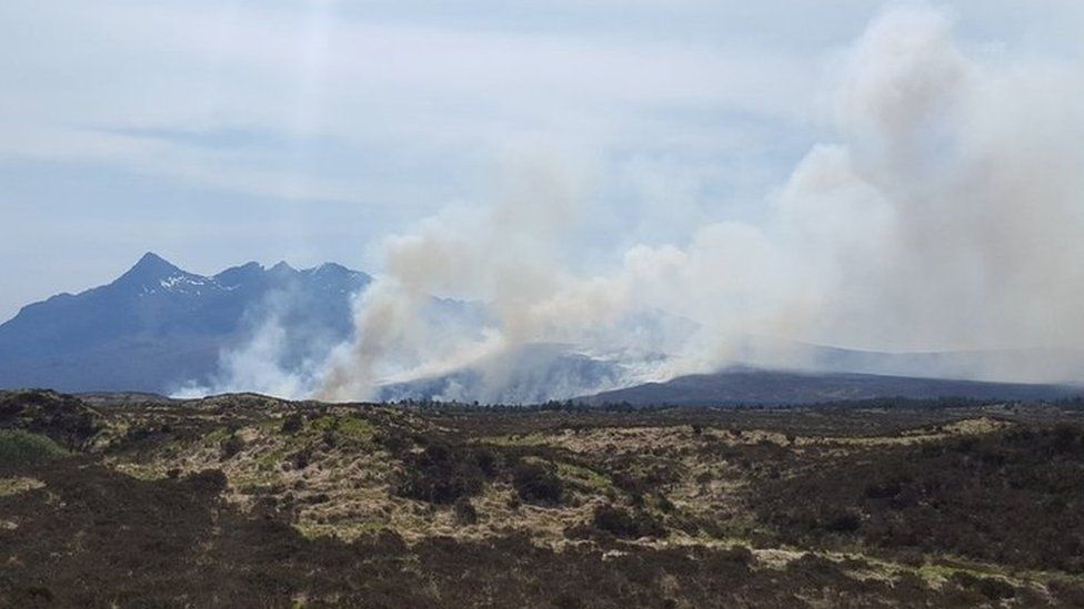 Heath fire near Sligachan