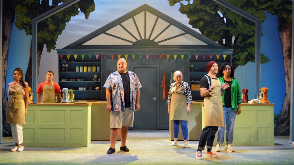 The cast of The Great British Bake Off: The Musical at the Cheltenham Everyman theatre