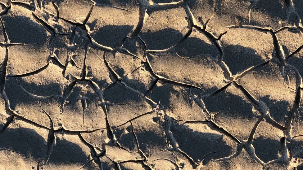 Patterns in sand on a beach