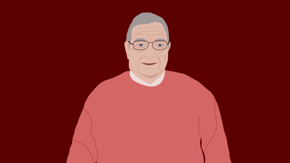 Illustration of John, a retired teacher