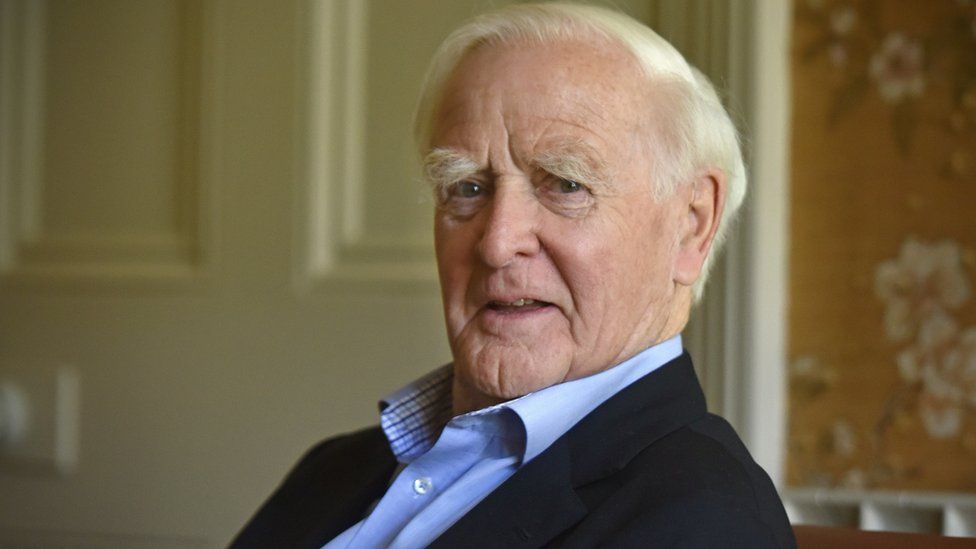 Portrait of John le Carré, interviewed at his home in 2017 for the BBC Today programme