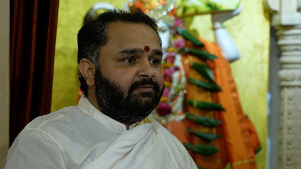 Bhavik Pandya, priest at the Shri Vallabh Nidhi Temple in Wembley