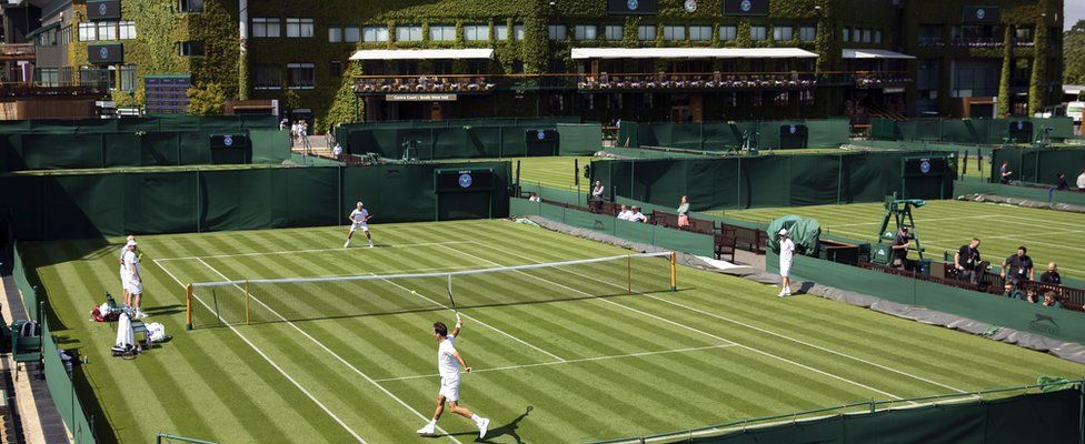 Roger Federer practices in Wimbledon - 26 June 2019