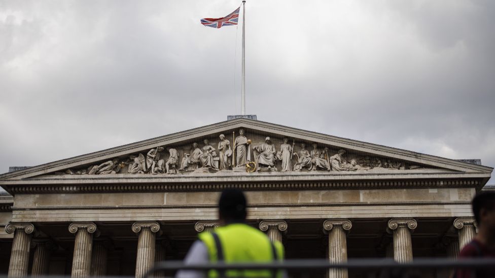 A Union Jack waves connected  apical  the British Museum arsenic  a information    unit   manages the travel  of visitors successful  London, Britain, 17 August 2023