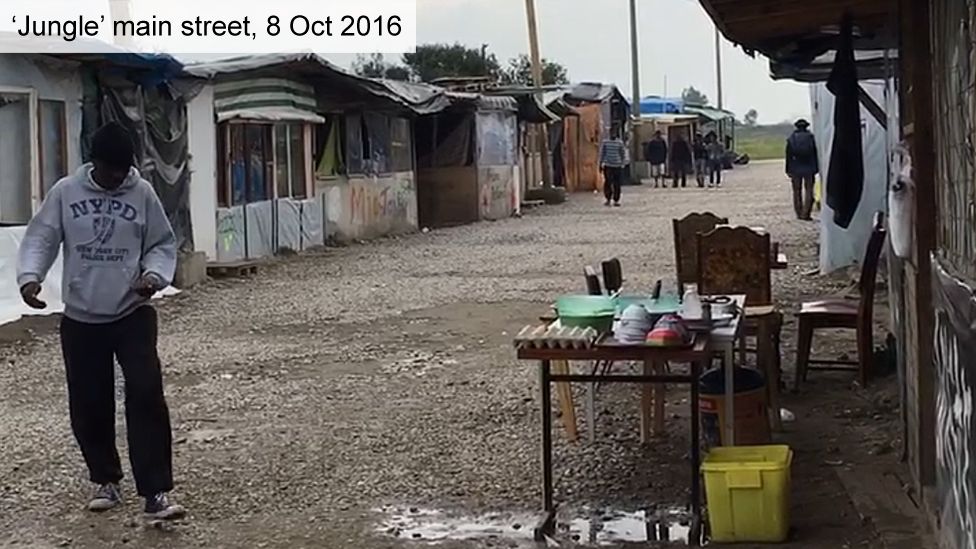 Main street in "Jungle" camp on 8 October