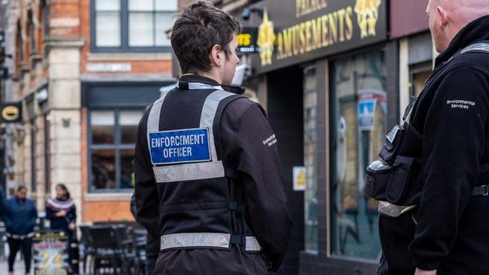 Enforcement officers in Northampton Town Centre