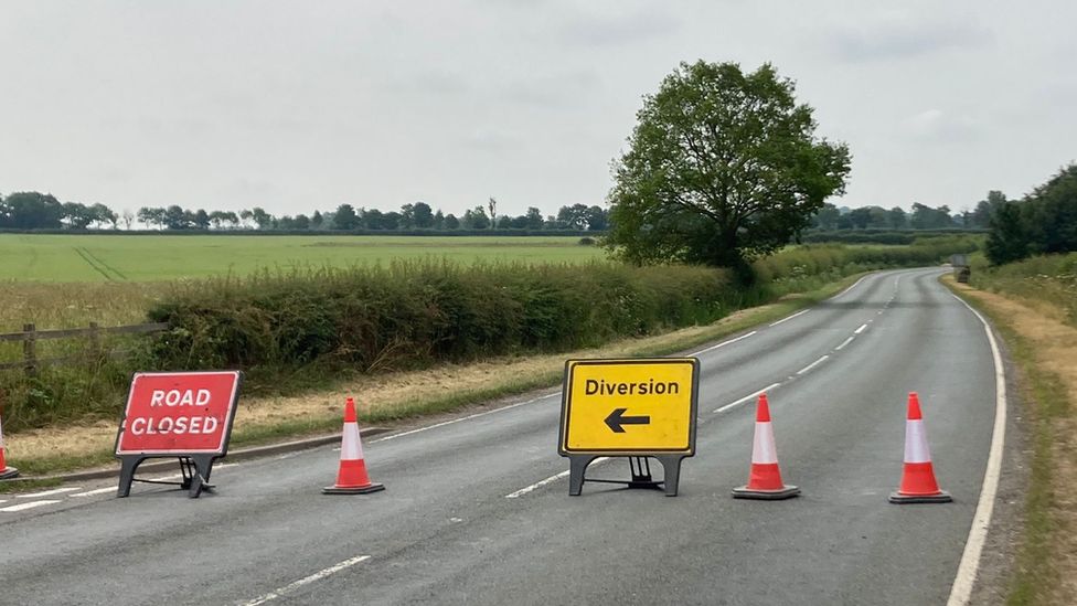 Scene of the crash on the A153 between Horncastle and Dalderby