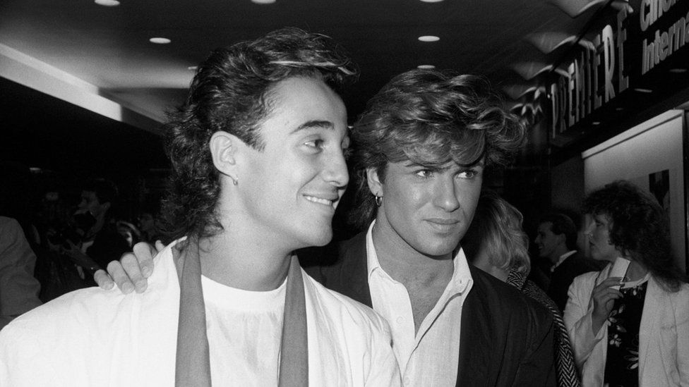 File photo dated 08/10/84 of Wham"s Andrew Ridgeley and George Michael