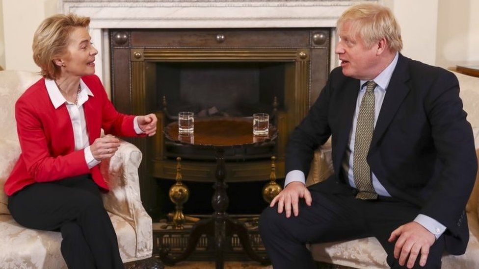 Ursula von der Leyen with Boris Johnson