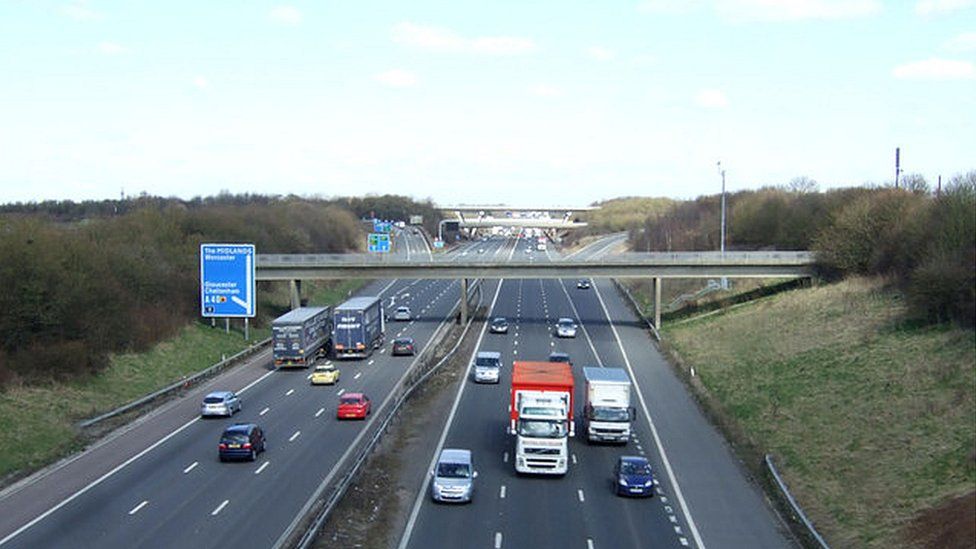 Junction 11 of the M5 in Gloucestershire