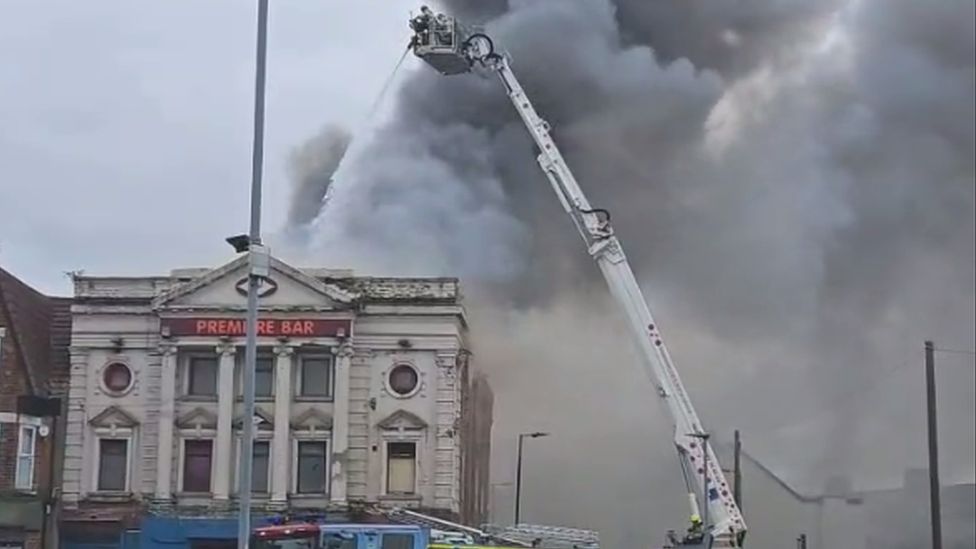 Scene of the blaze on Anlaby Road